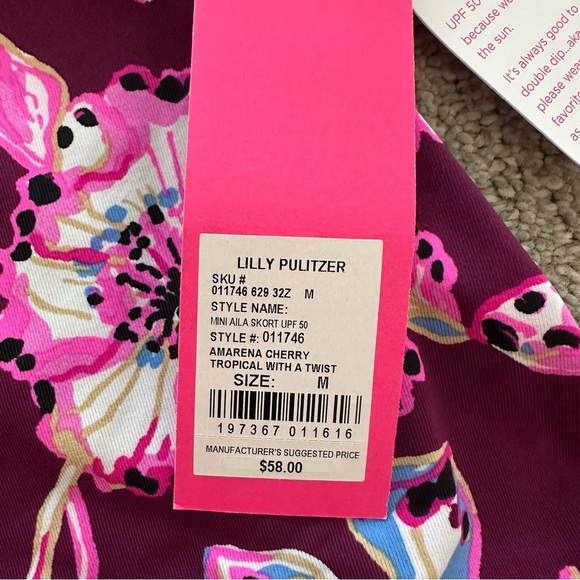 Lilly Pulitzer Mini Aila Skort Amarena Cherry Tropical With A Twist Size M Kids - Picture 2 of 7